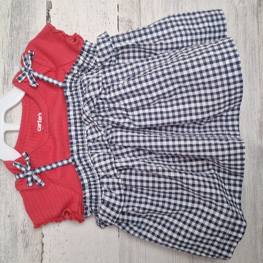 Carter's NWOT Size 6 months 3-piece outfit Short Sleeves Blue Red